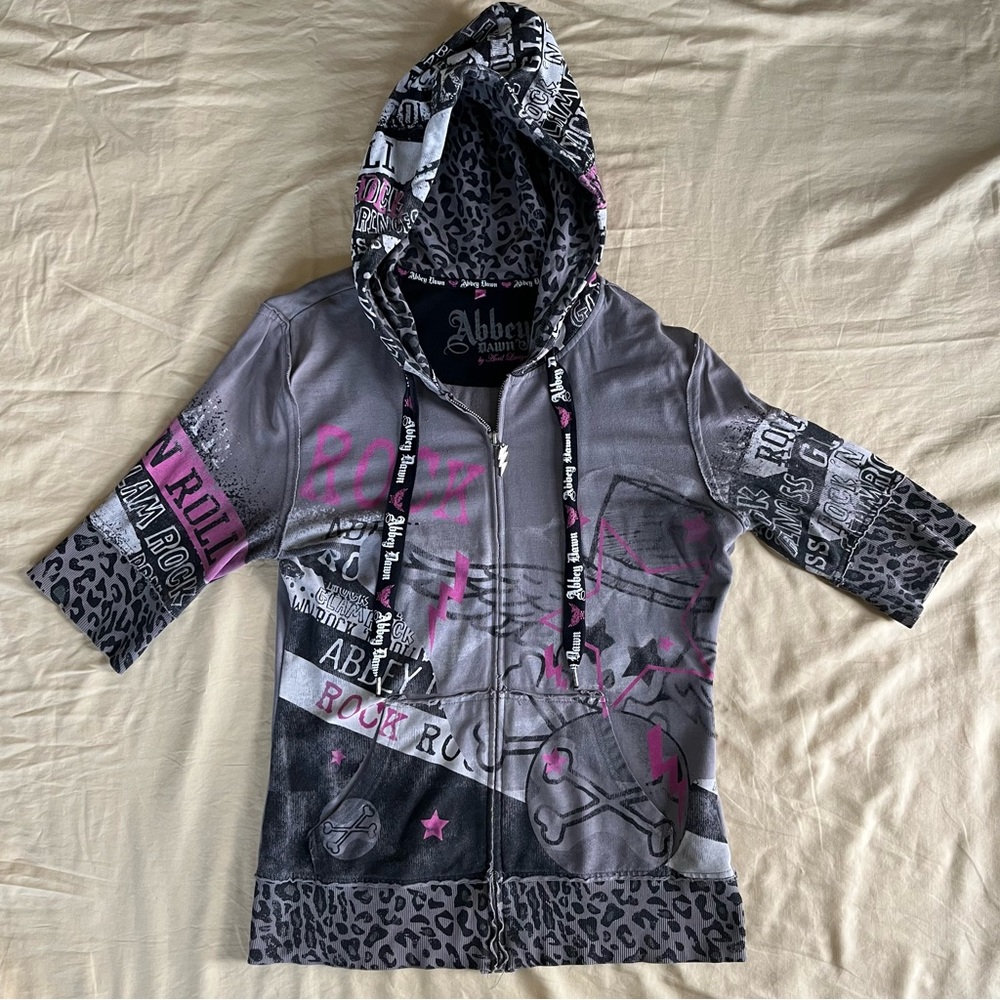 Abbey Dawn by Avril Lavigne Vintage Y2K Short Sleeve Rock N Roll Hoodie